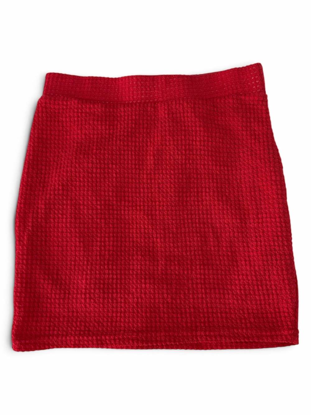 Women’s Red Waffle Knit Skirt